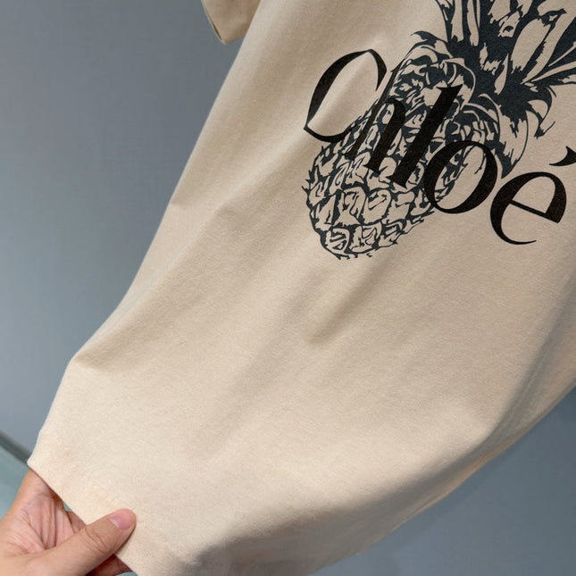CHLOE CREWNECK T-SHIRT IN WHITE COTTON