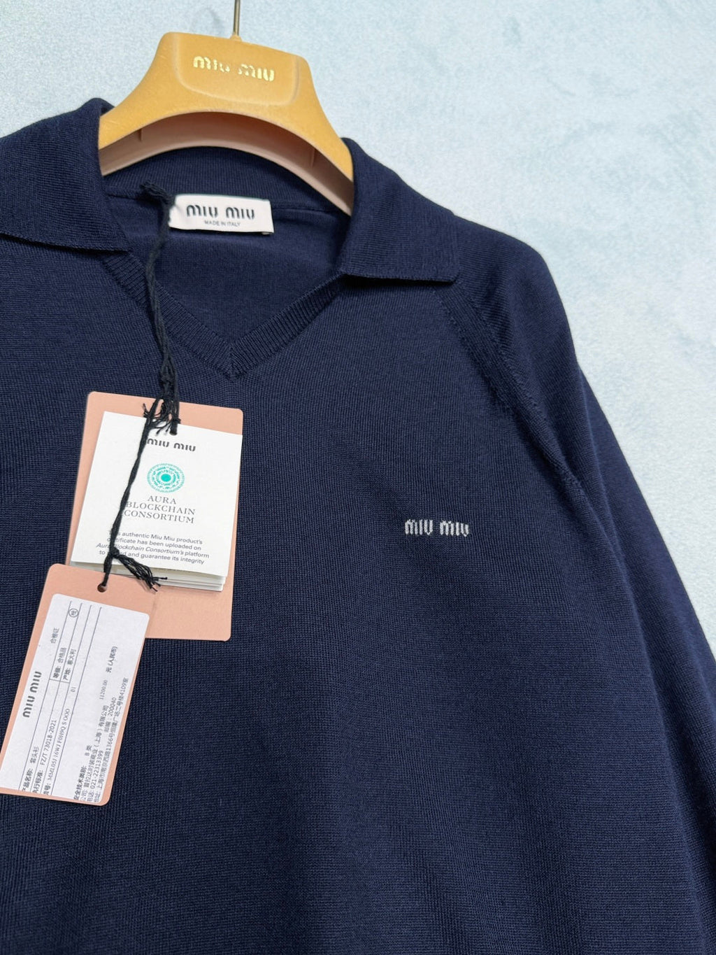 MIUMIU 26S LONG SLEEVE POLO SHIRT 907