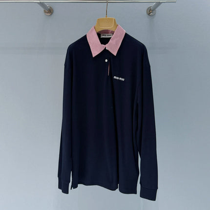 MIUMIU 26S LONG SLEEVE POLO SHIRT 896