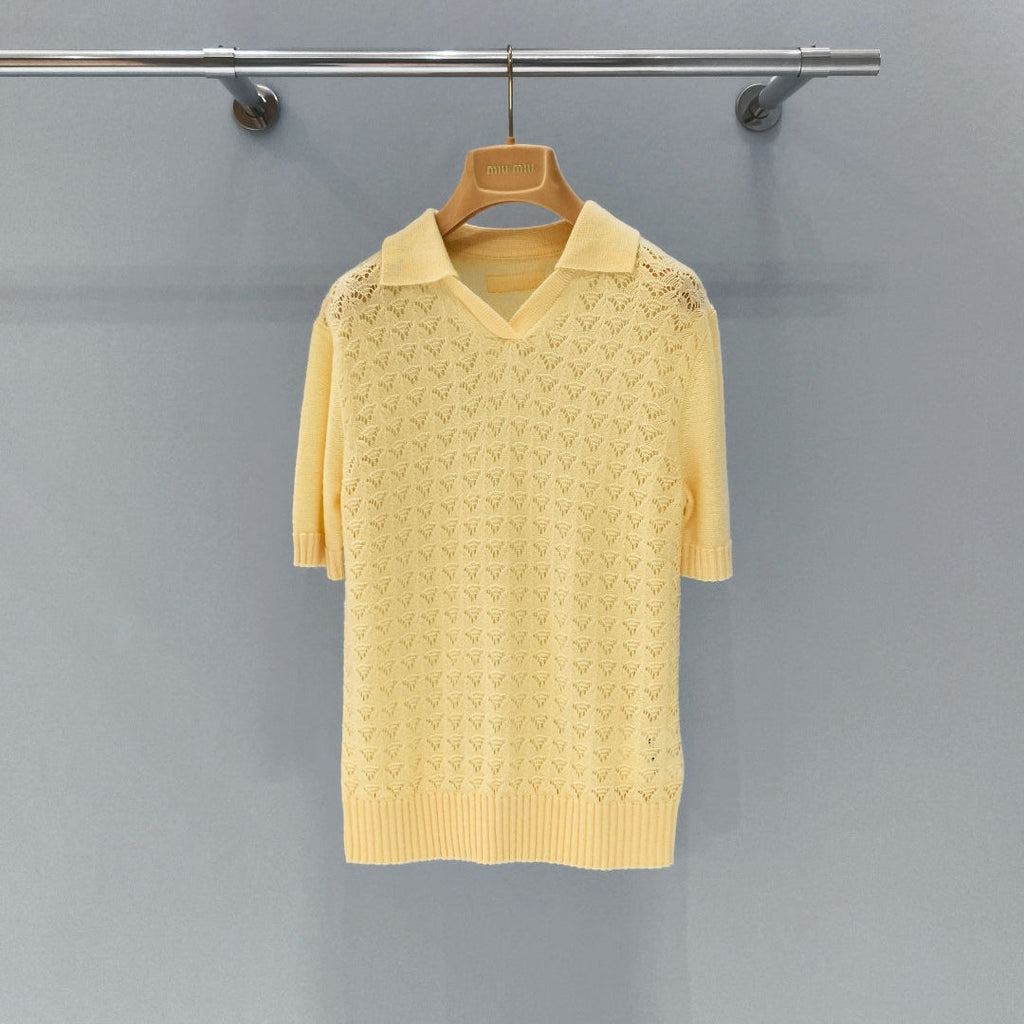 MIUMIU 26S KNITTED POLO SHIRT 882