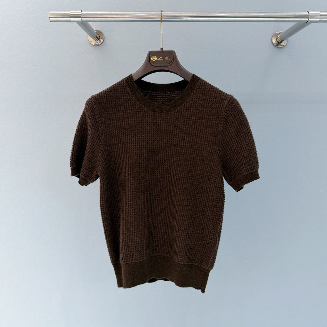 LORO PIANA 26S SHORT SLEEVE KNIT T-SHIRT 692