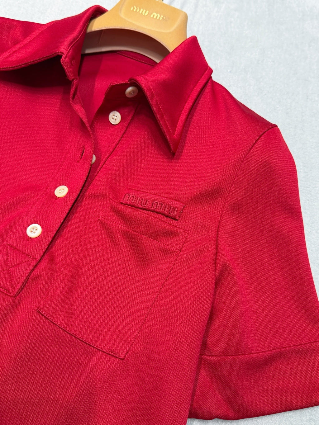 MIUMIU 26S SHORT-SLEEVE POLO T-SHIRT STYLE 1101