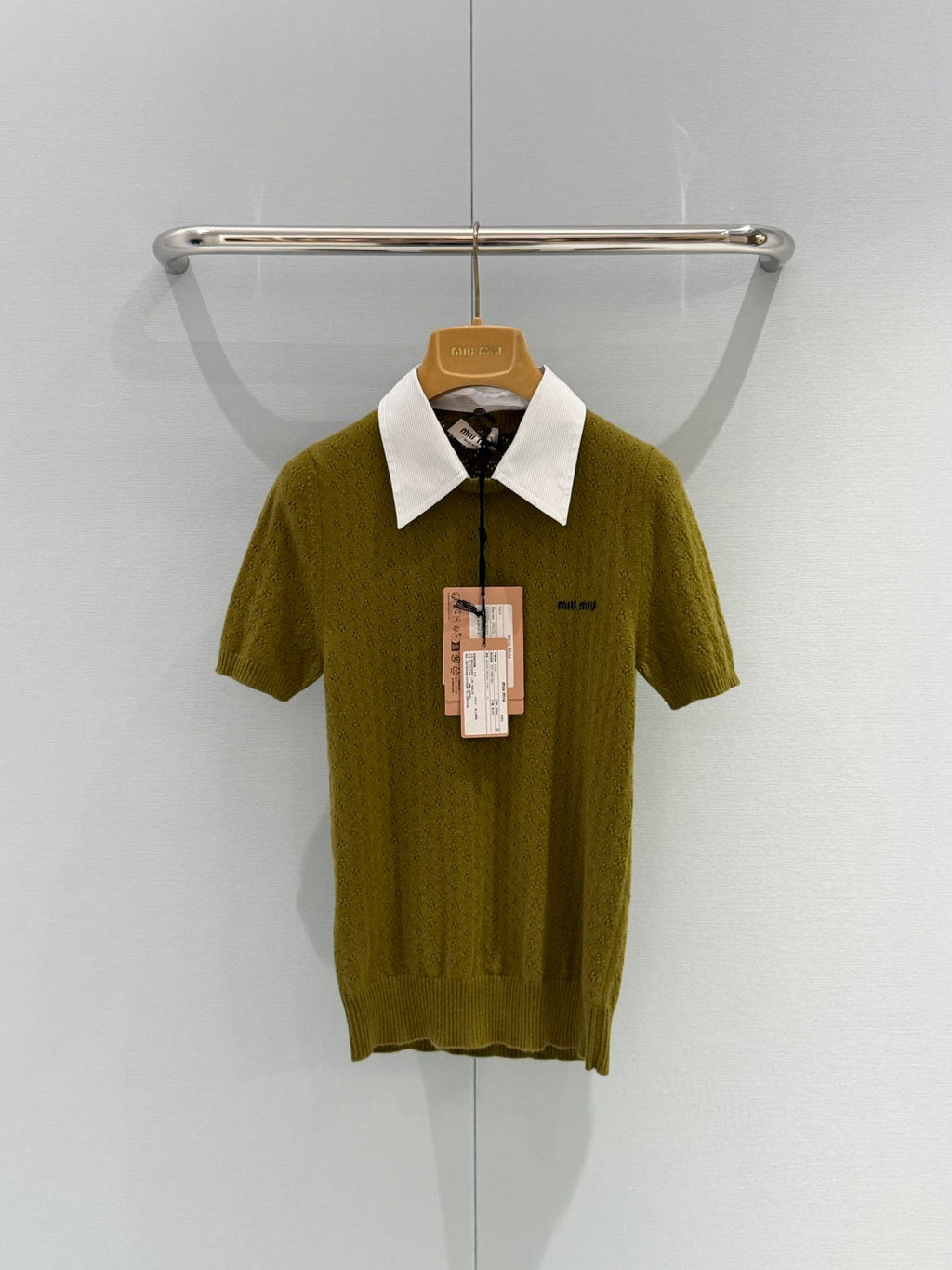 MIUMIU 26S SHORT-SLEEVED KNIT POLO SHIRT STYLE 1062