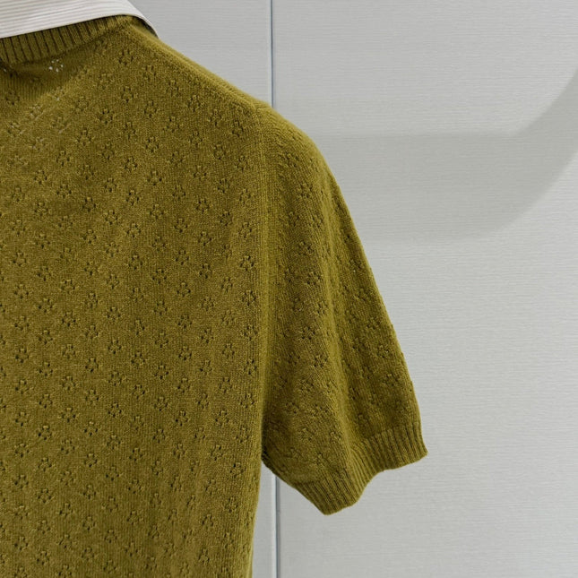 MIUMIU 26S SHORT-SLEEVED KNIT POLO SHIRT STYLE 1062