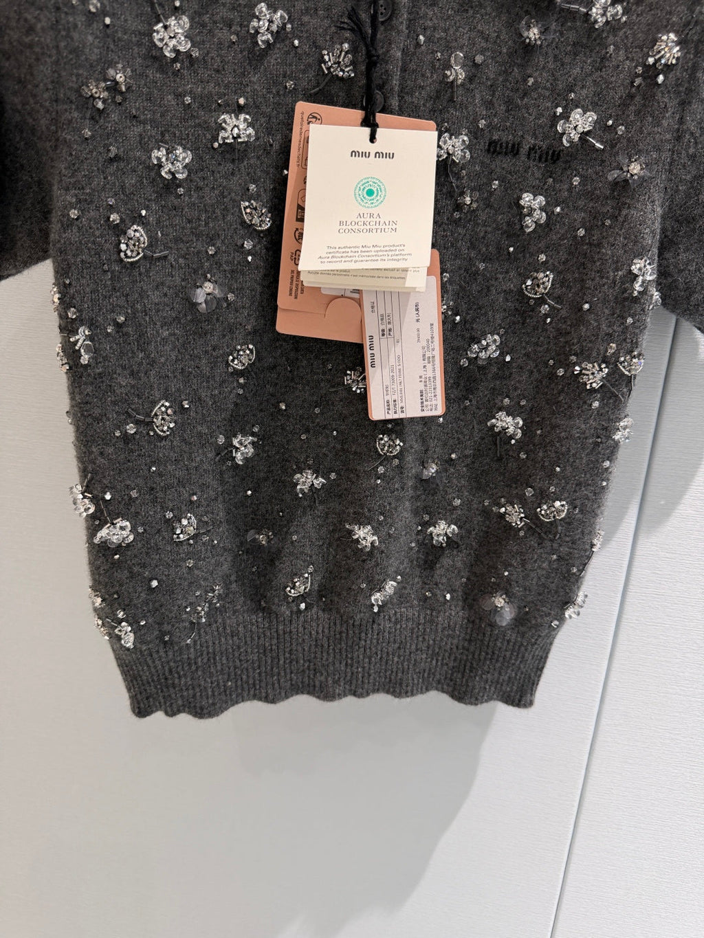 MIUMIU 26S SHORT-SLEEVED KNIT POLO SHIRT STYLE 1061