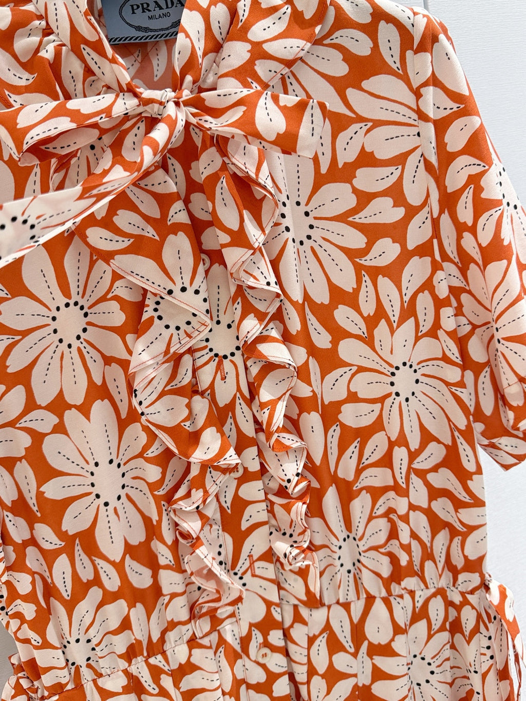 PRADA 26S PRINTED PLEATED DRESS STYLE 987