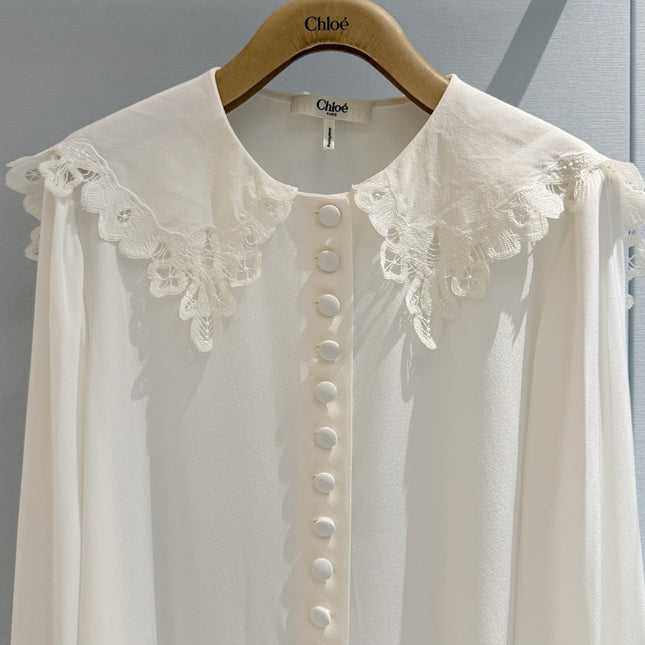 CHLOE 26S LACE COLLAR SHIRT STYLE 21