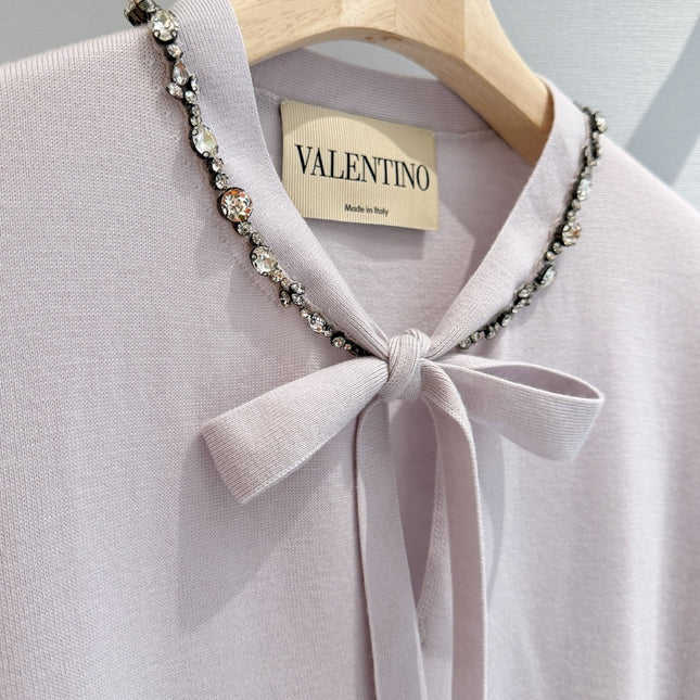 VALENTINO 26S SHORT-SLEEVE KNIT TOP 392