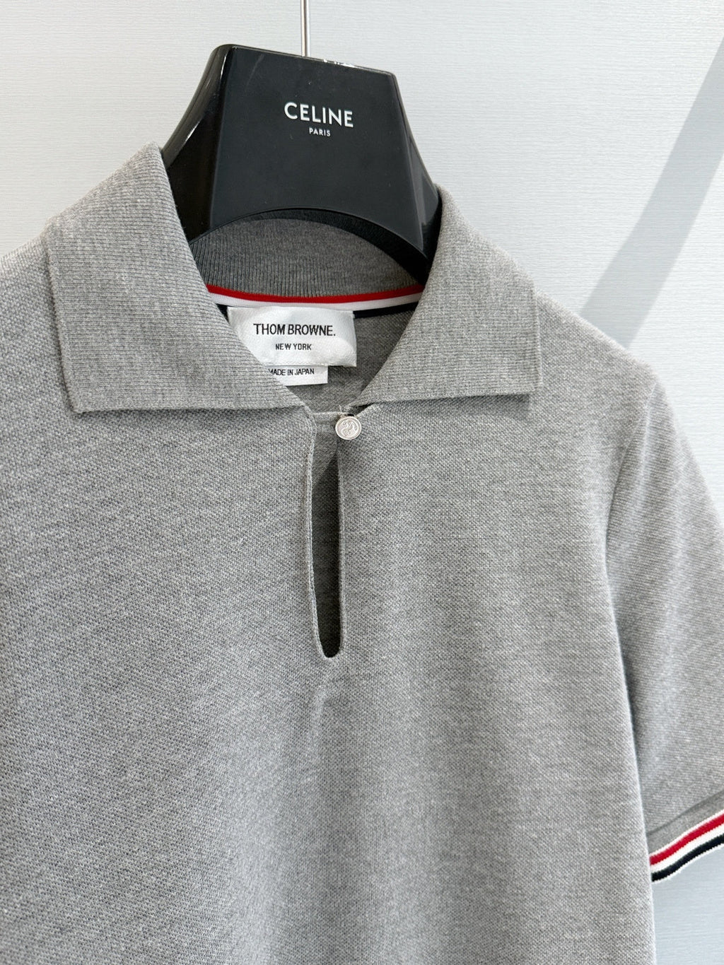 THOM 26S GRAY STRIPED POLO SHIRT STYLE 201