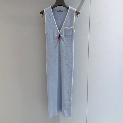 PRADA 26S SLEEVELESS V-NECK MAXI DRESS 1169