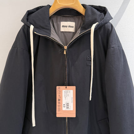 MIUMIU 26S HOODED ZIP-UP PARKA JACKET 1421