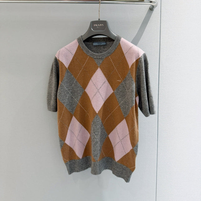 PRADA 26S SHORT-SLEEVE KNIT SWEATER 1080