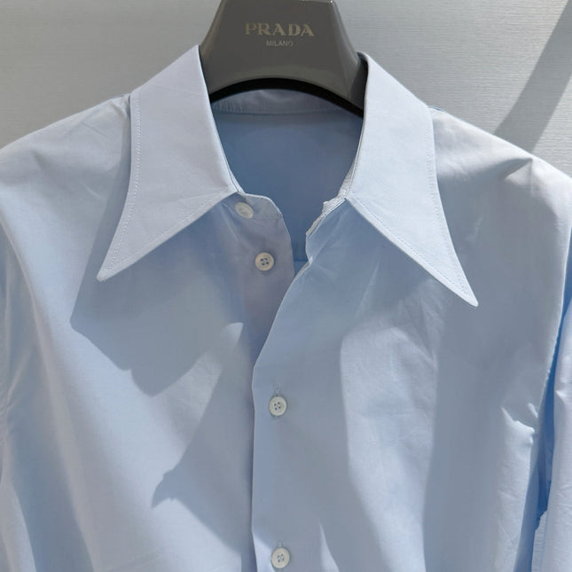 PRADA 26S CROPPED LONG-SLEEVE SHIRT 1086