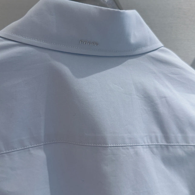 PRADA 26S CROPPED LONG-SLEEVE SHIRT 1086