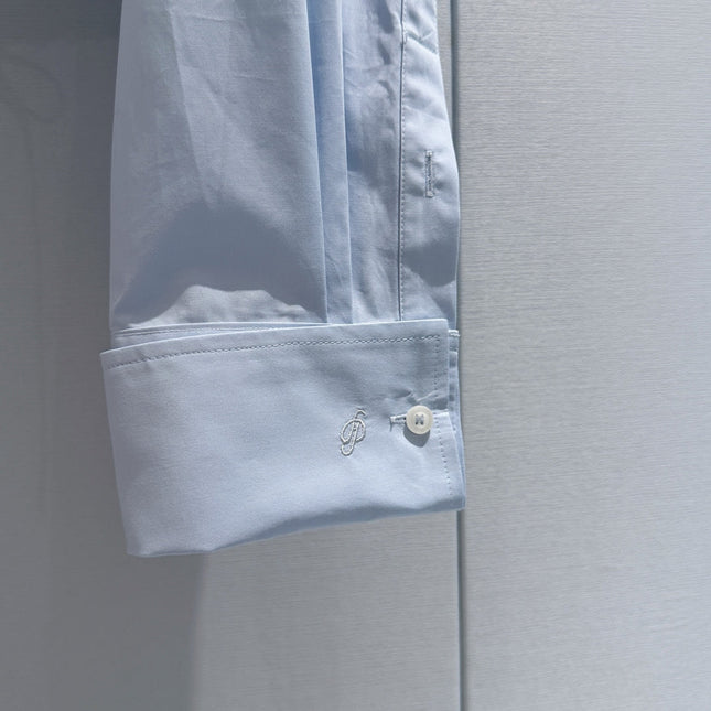 PRADA 26S CROPPED LONG-SLEEVE SHIRT 1086