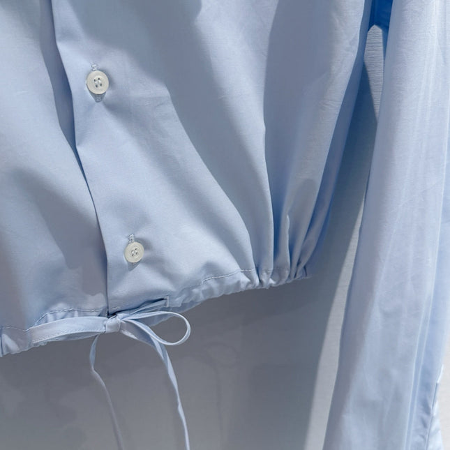 PRADA 26S CROPPED LONG-SLEEVE SHIRT 1086