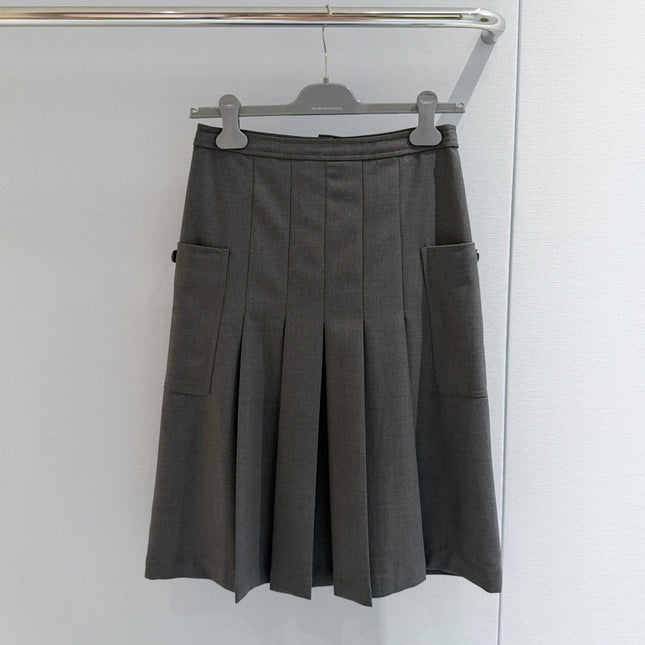 PRADA 26S PLEATED MIDI SKIRT 1085