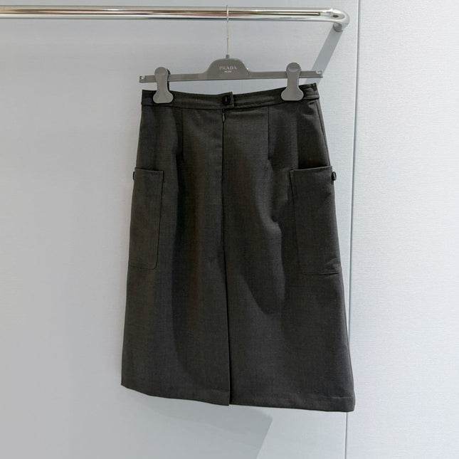 PRADA 26S PLEATED MIDI SKIRT 1085