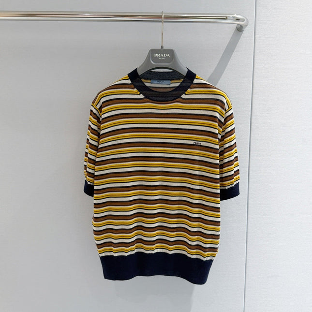 PRADA 26S SHORT-SLEEVE KNIT TOP 1084