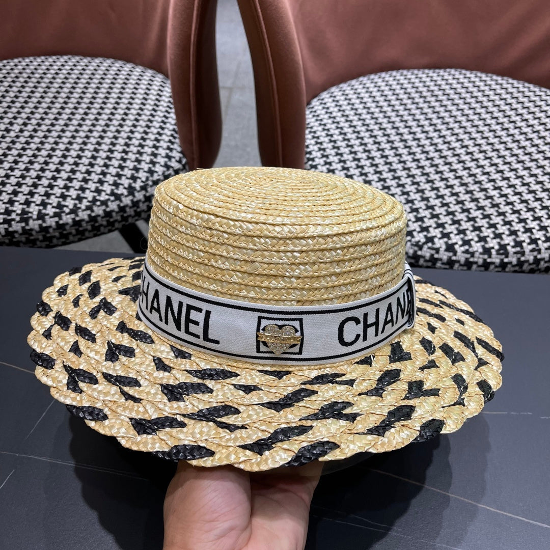 CHANEL 26S BOATER STRAW HAT 337946