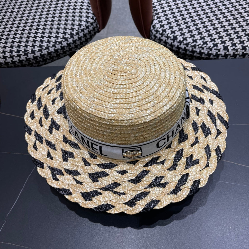 CHANEL 26S BOATER STRAW HAT 337946