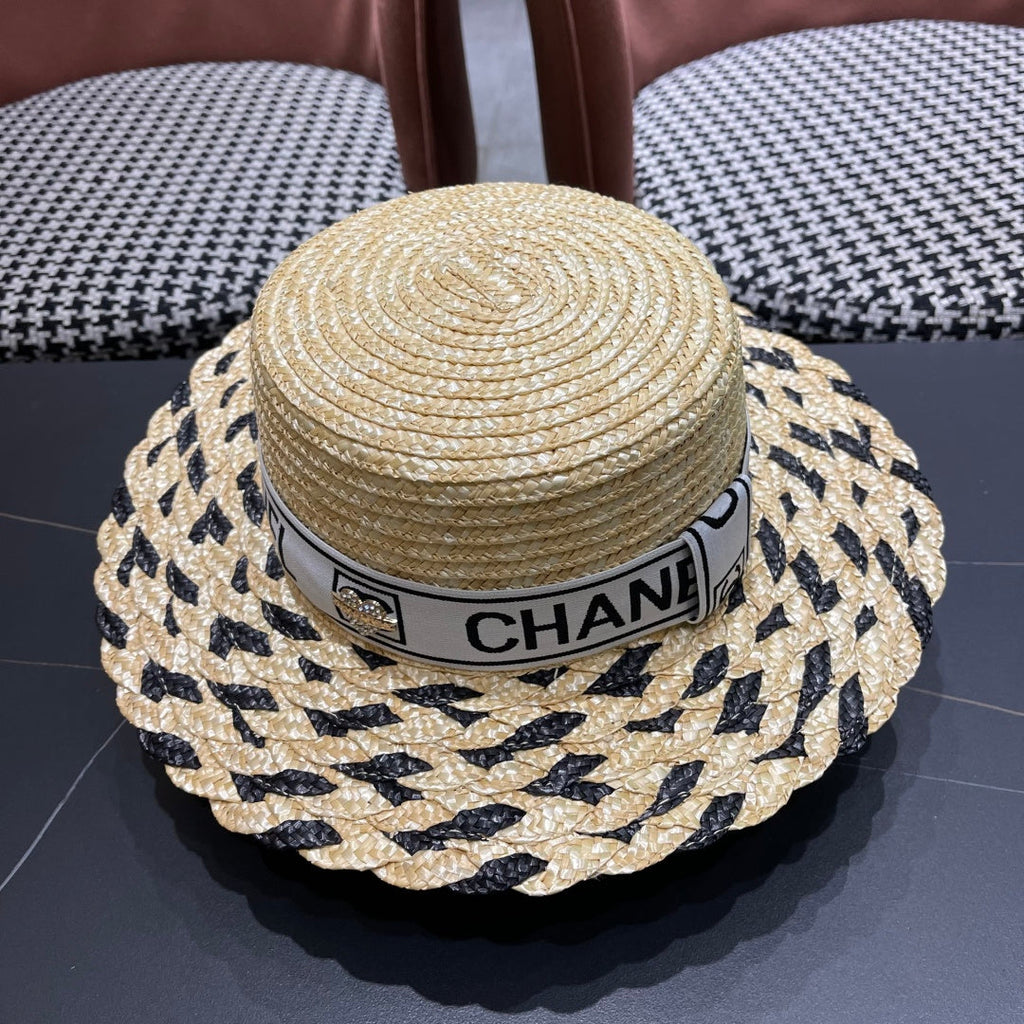 CHANEL 26S BOATER STRAW HAT 337946