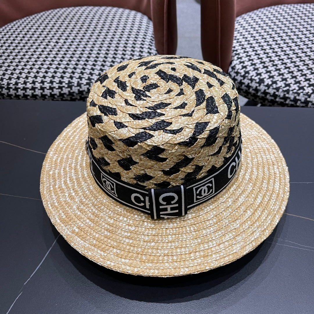 CHANEL 26S BOATER STRAW HAT 337947