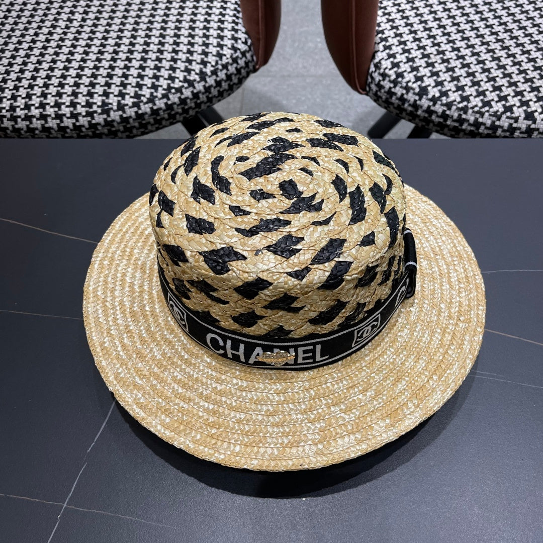 CHANEL 26S BOATER STRAW HAT 337947