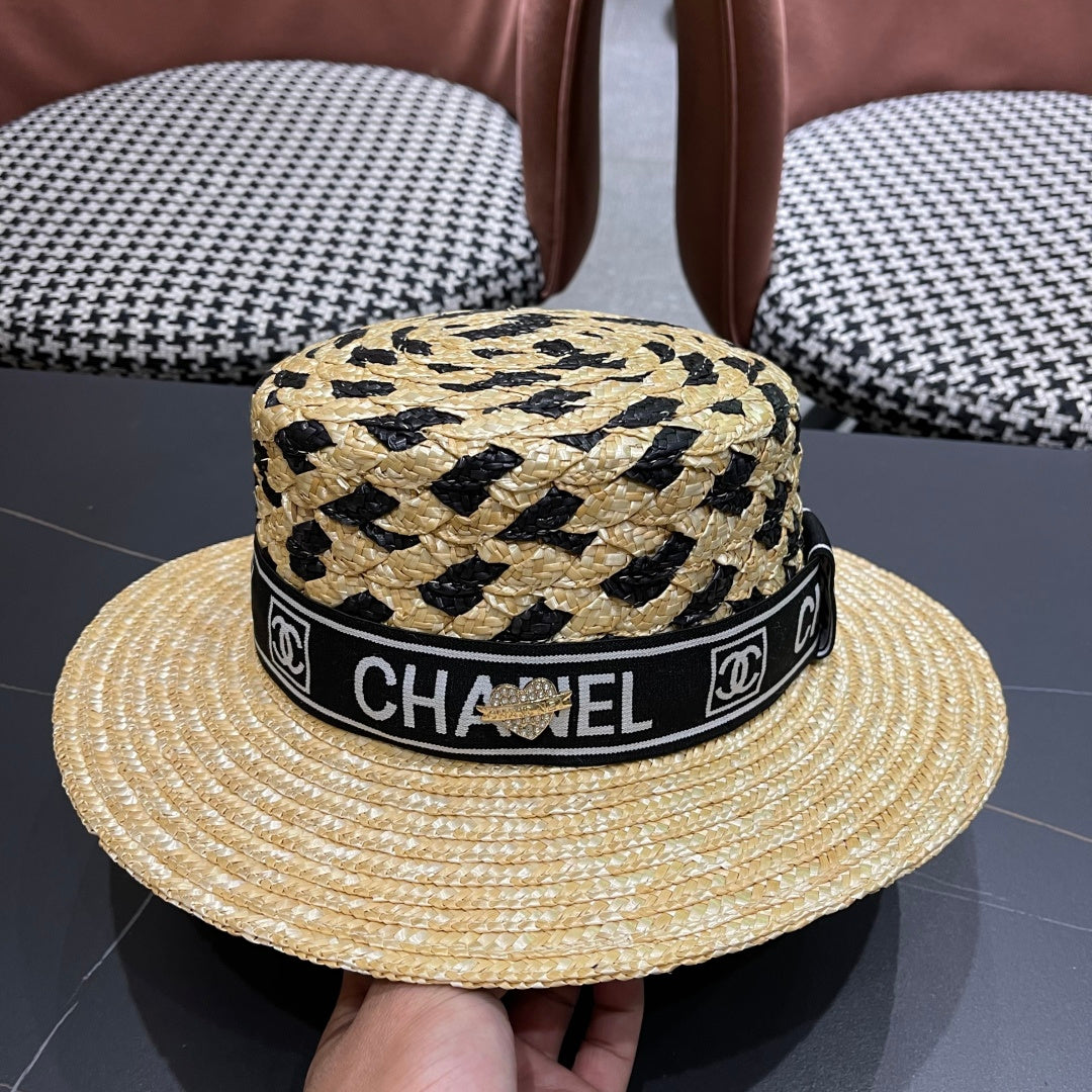 CHANEL 26S BOATER STRAW HAT 337947