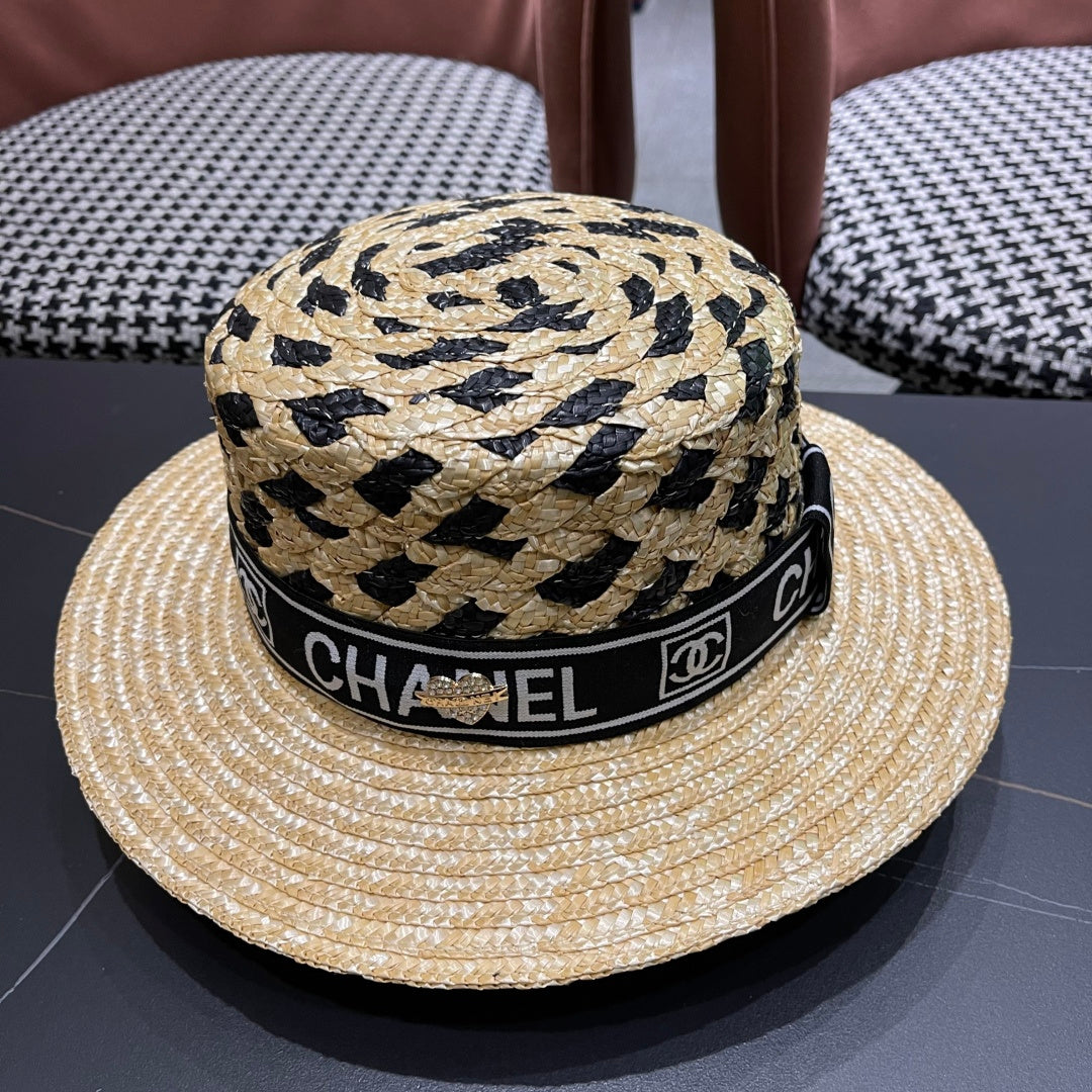 CHANEL 26S BOATER STRAW HAT 337947