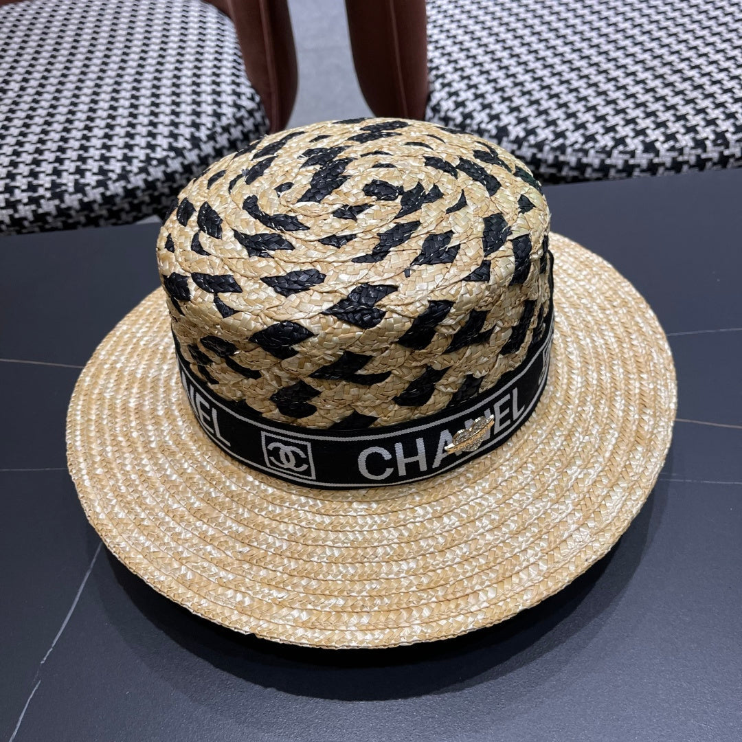 CHANEL 26S BOATER STRAW HAT 337947