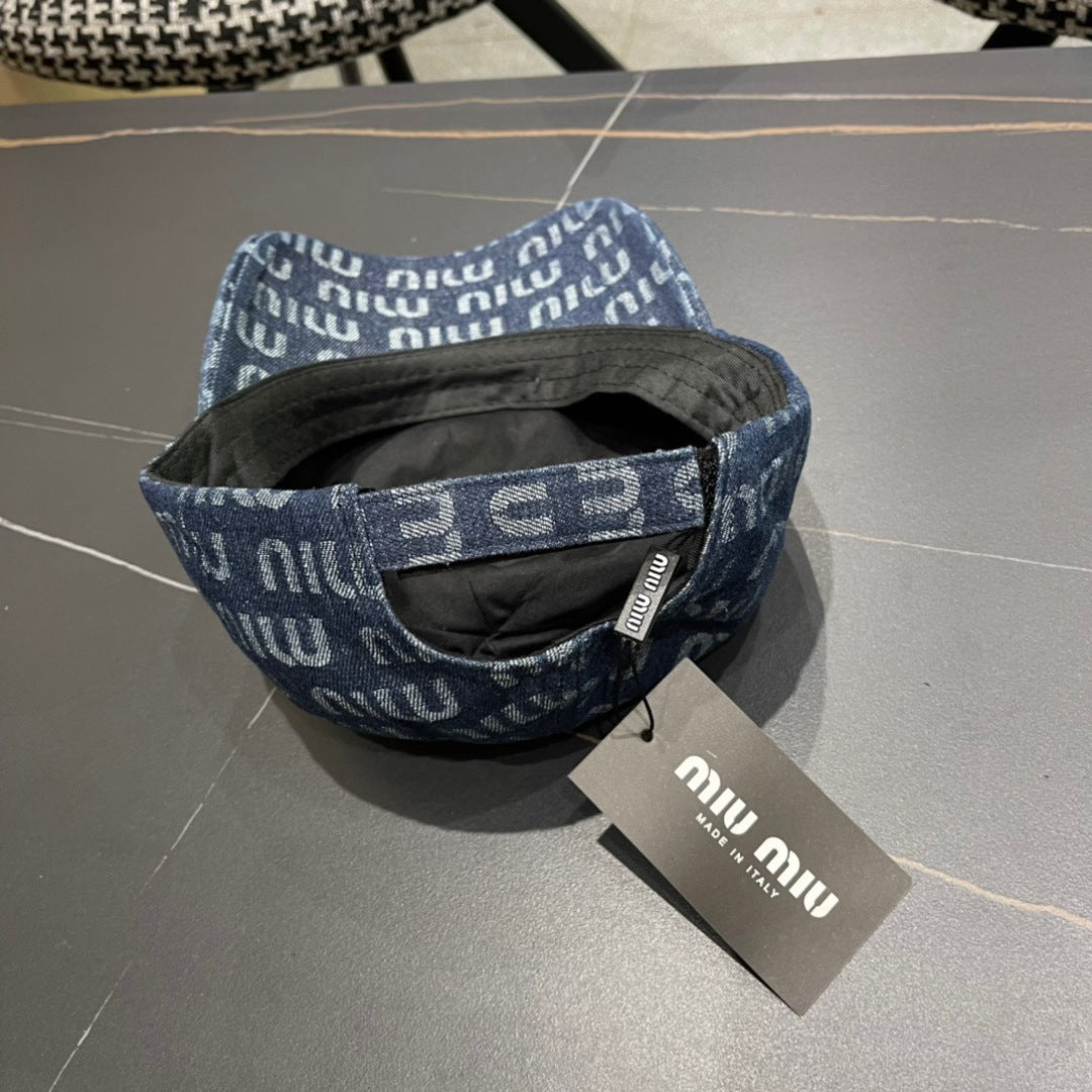 MIUMIU BASEBALL CAP IN BLUE DENIM