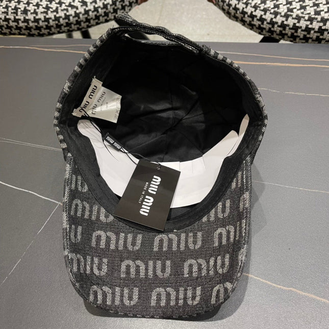 MIUMIU BASEBALL CAP IN DARK SLATE GRAY DENIM