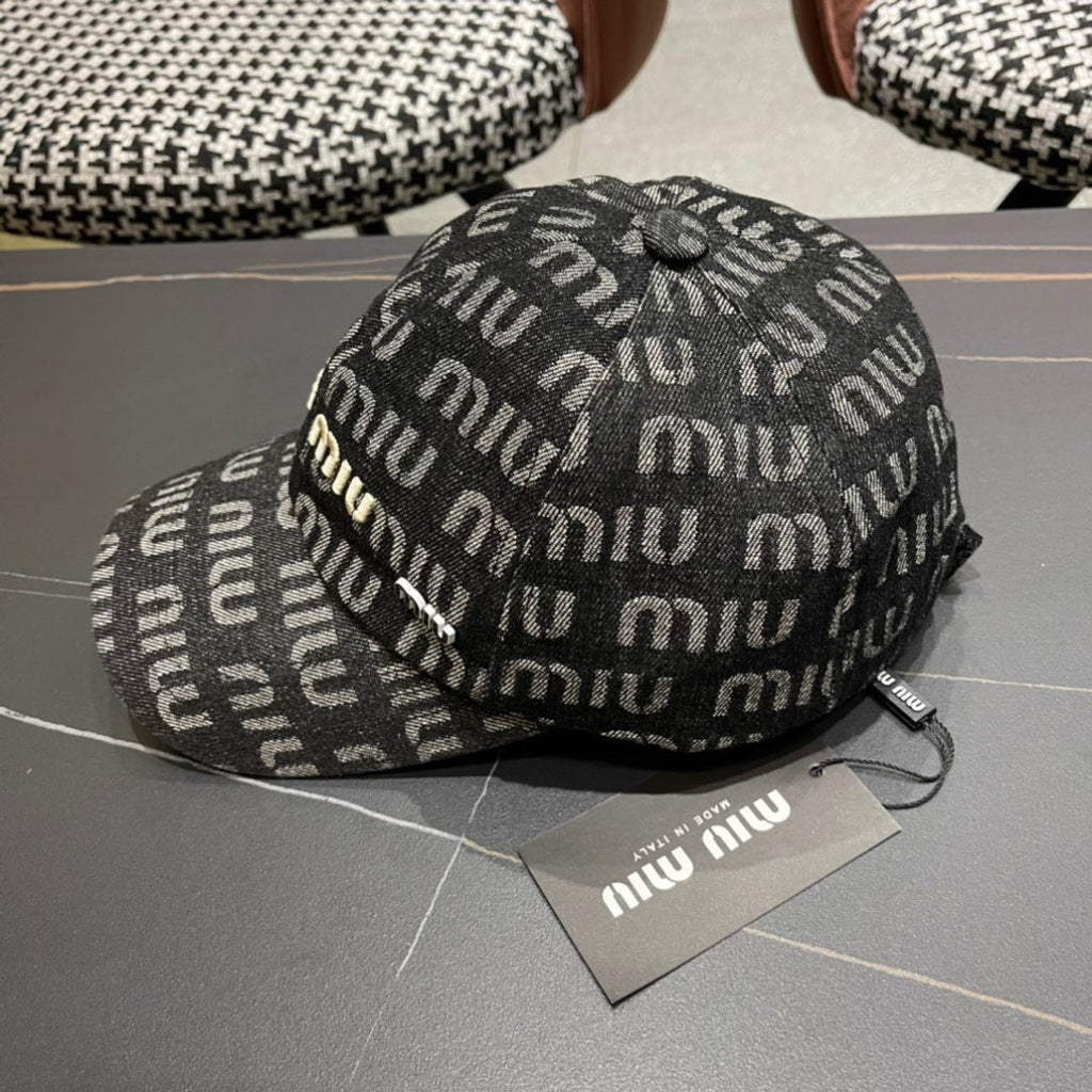 MIUMIU BASEBALL CAP IN DARK SLATE GRAY DENIM