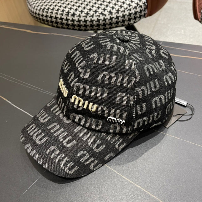 MIUMIU BASEBALL CAP IN DARK SLATE GRAY DENIM