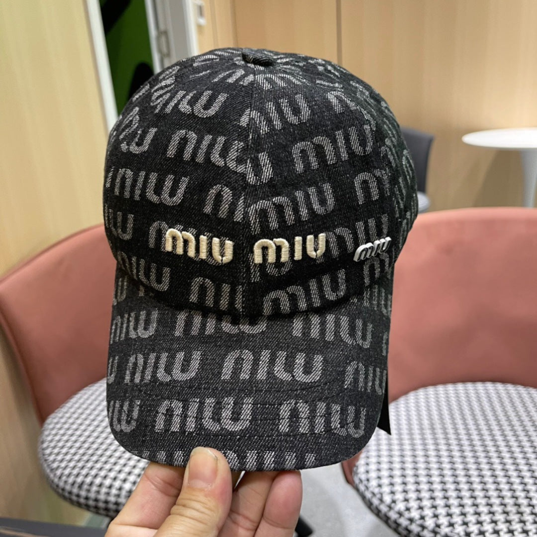 MIUMIU BASEBALL CAP IN DARK SLATE GRAY DENIM