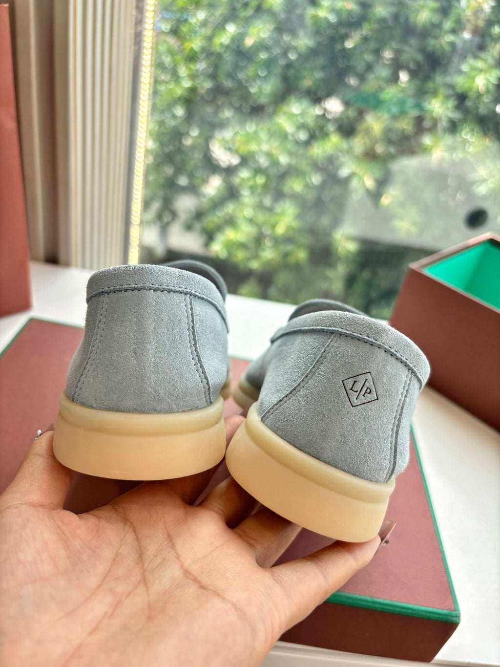 LP LOAFERS 25S IN DUSTY GREEN GRAY CASHMERE