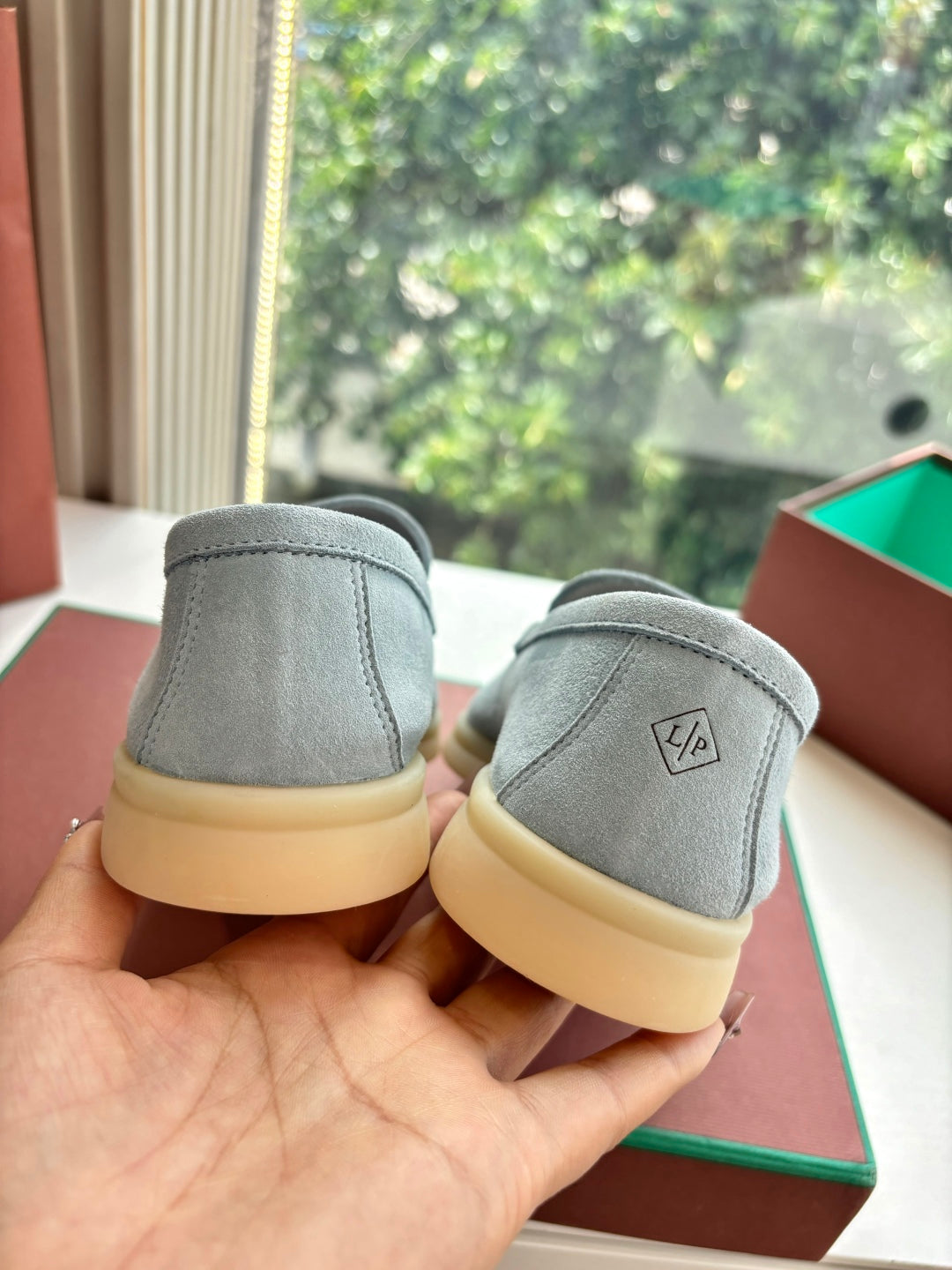 LP LOAFERS 25S IN DUSTY GREEN GRAY CASHMERE