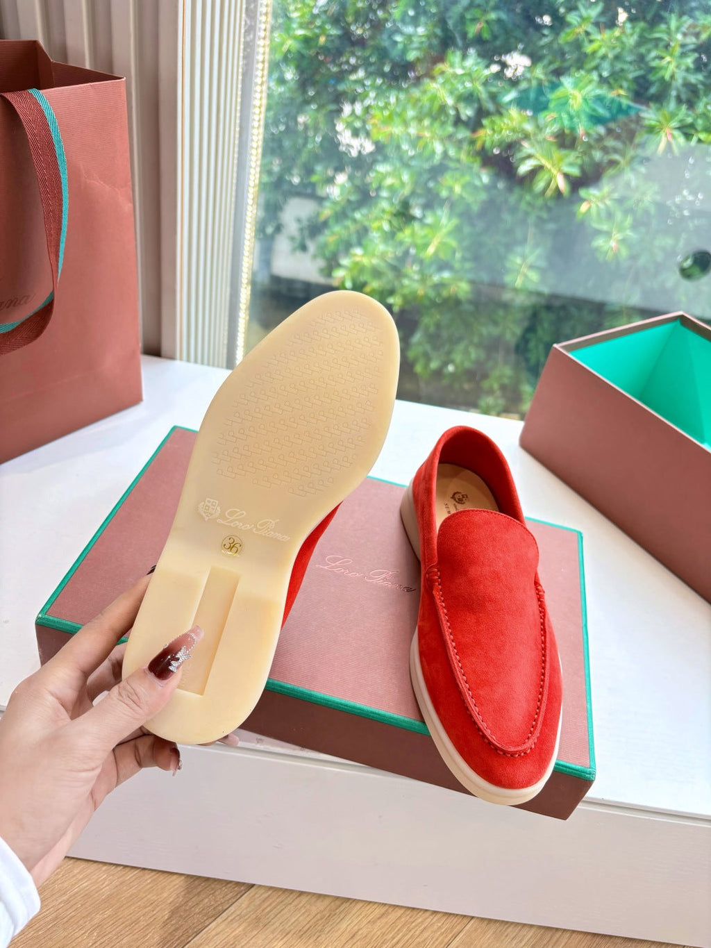LP LOAFERS 25S IN RED CASHMERE