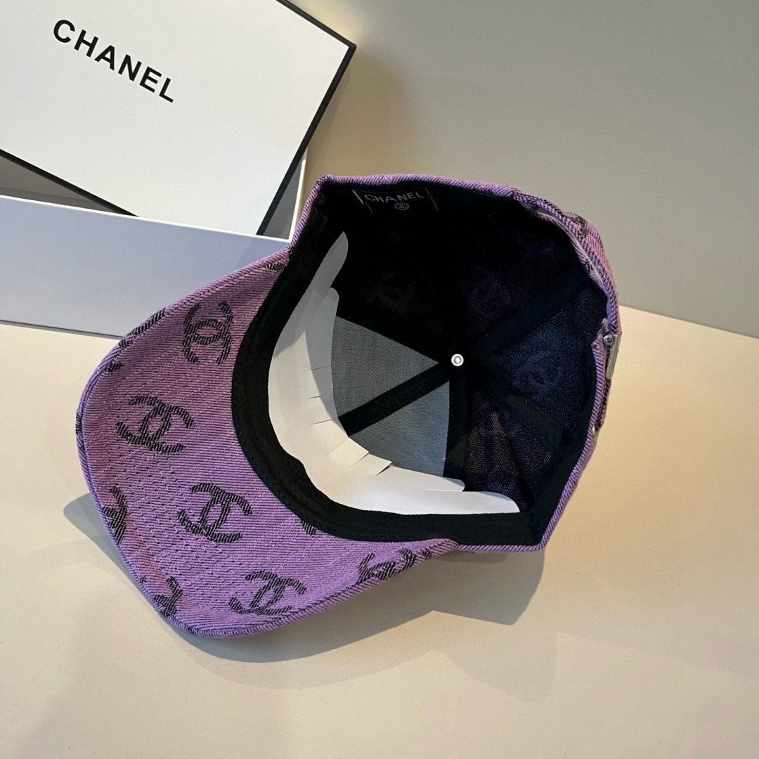 CHANEL 26S PATTERNED DENIM BASEBALL CAP 337792
