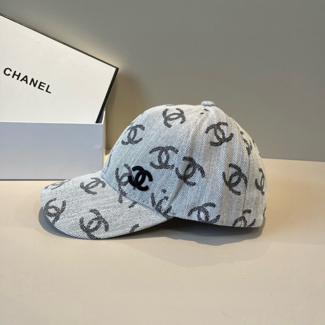 CHANEL 26S PATTERNED DENIM BASEBALL CAP 337794