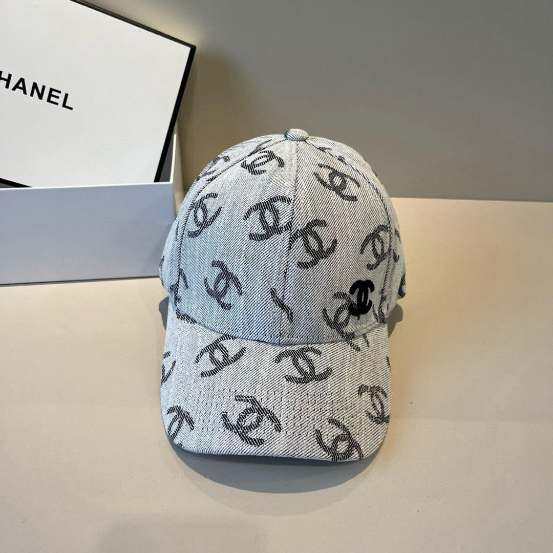 CHANEL 26S PATTERNED DENIM BASEBALL CAP 337794