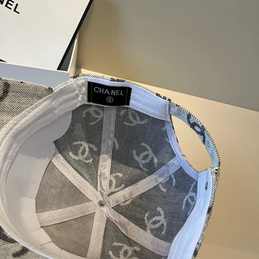 CHANEL 26S PATTERNED DENIM BASEBALL CAP 337794