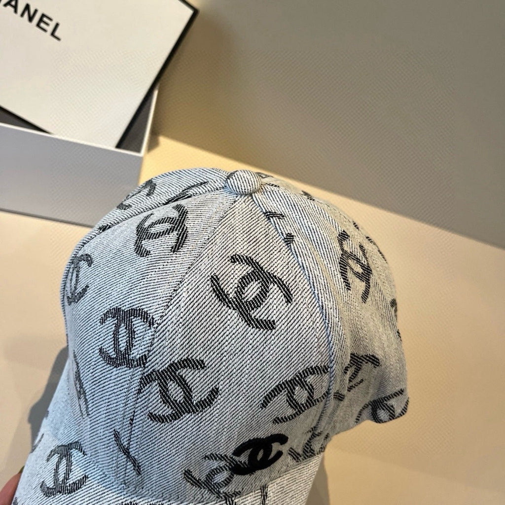 CHANEL 26S PATTERNED DENIM BASEBALL CAP 337794