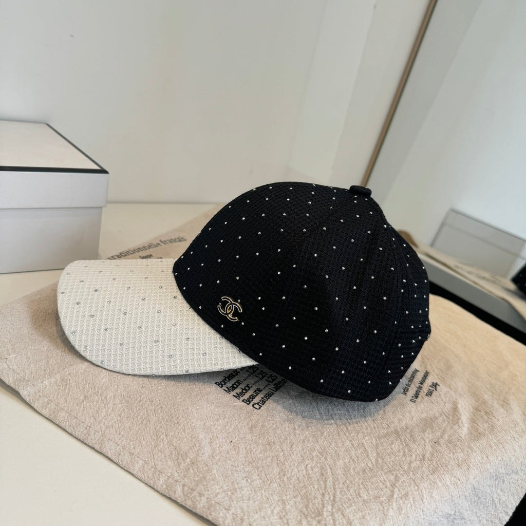 CHANEL 26S CRYSTAL-EMBELLISHED BASEBALL CAP 337798
