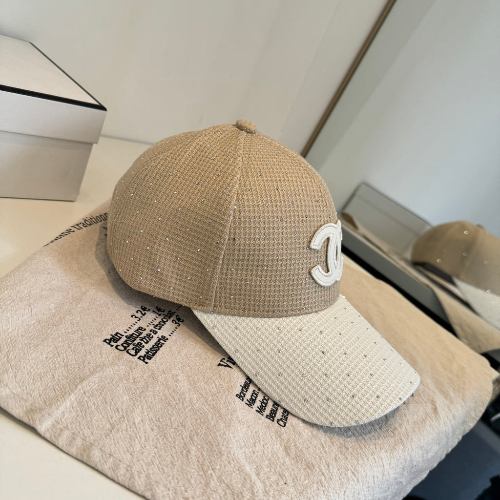 CHANEL 26S CRYSTAL-EMBELLISHED BASEBALL CAP 337802