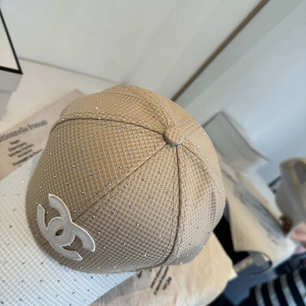 CHANEL 26S CRYSTAL-EMBELLISHED BASEBALL CAP 337802