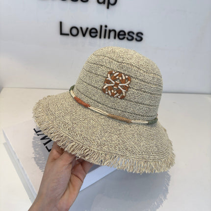 LOEWE 26S FRINGED RAFFIA SUN HAT STYLE 208