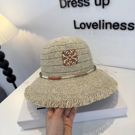 LOEWE 26S FRINGED RAFFIA SUN HAT STYLE 208