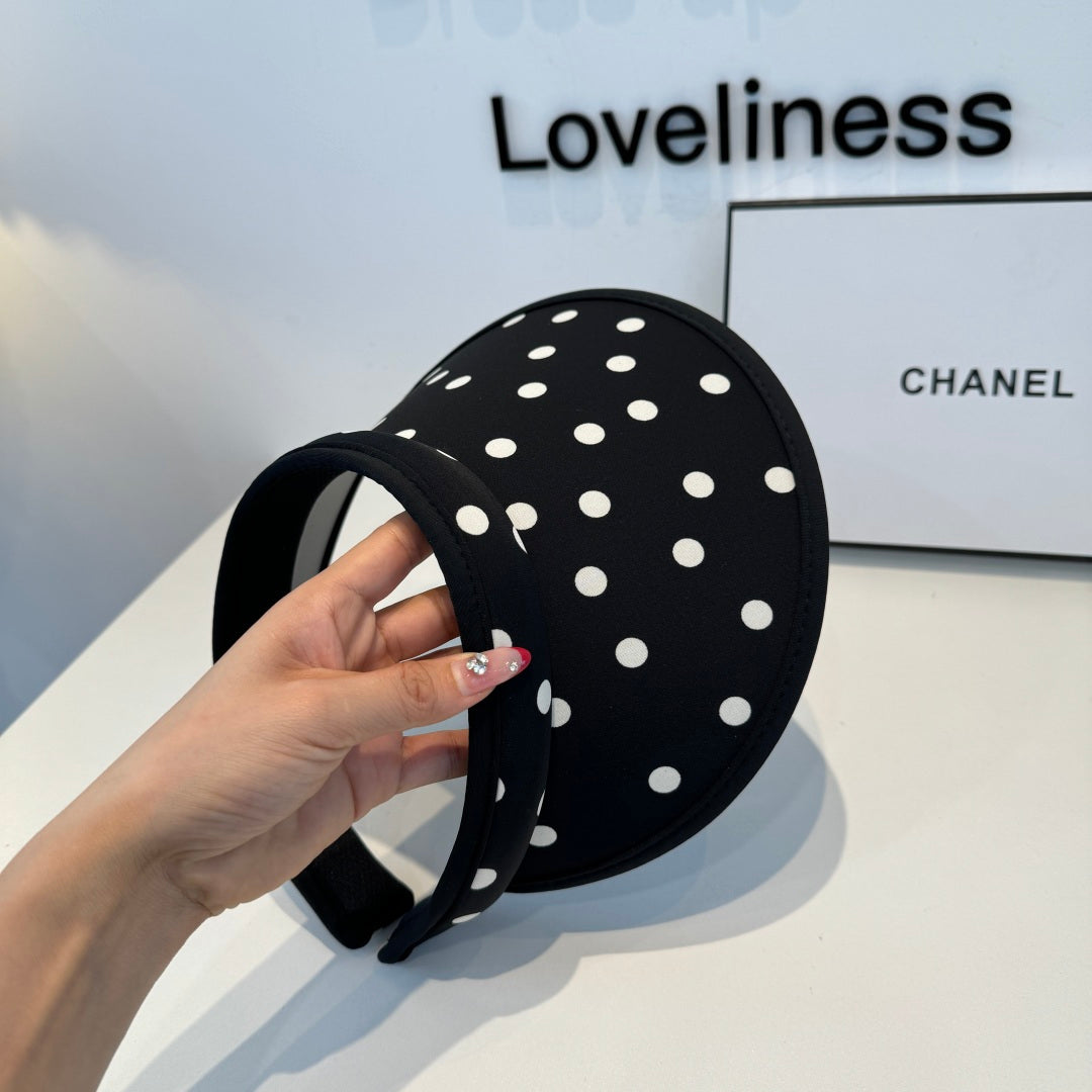 CHANEL 26S POLKA-DOT OPEN-TOP HAT 337955